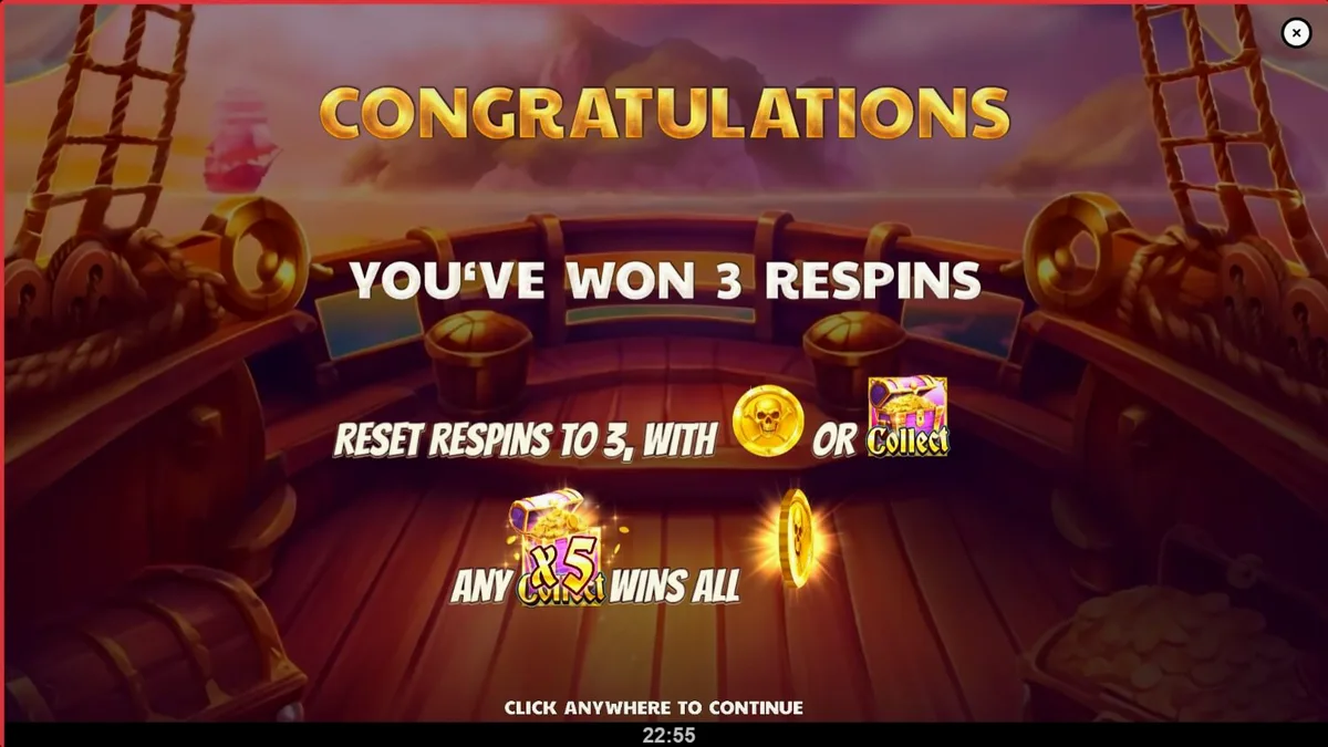 Tampilan visual slot Reel the Rum dengan tema bajak laut dan harta karun